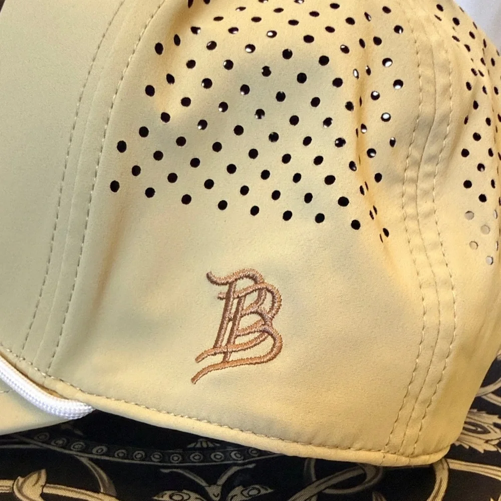 Tan golf nut cap by branded bills with Cartoon Golfer Design